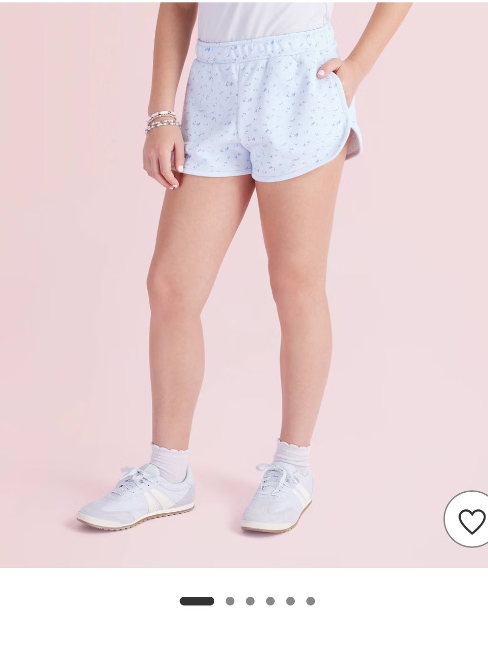 LoveShackFancy x Target Light Blue Ditsy Rosette Athletic Shorts